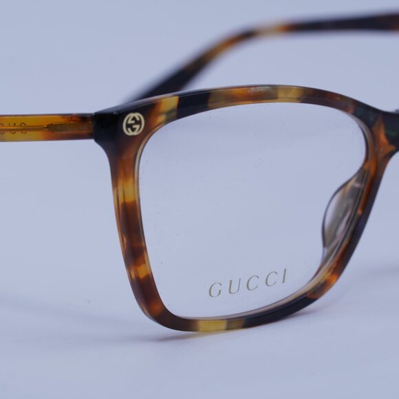 Gucci GG0025O 016 Eyeglasses Havana 58mm Cat Eye Frame - Picture 5 of 10